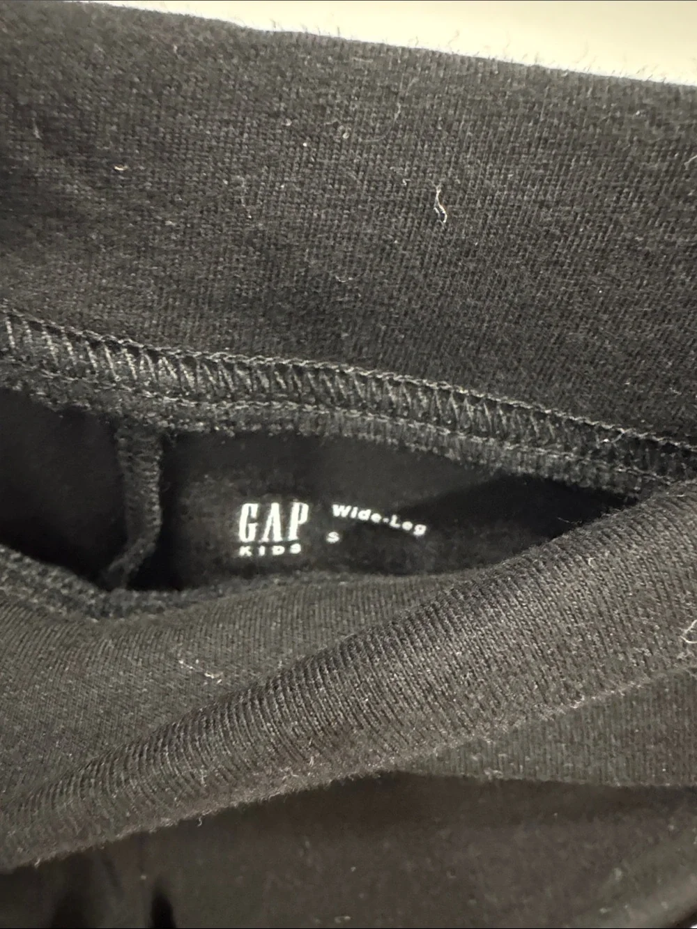 GAP Black Fold-Over Waist Wide-Leg Kids Leggings